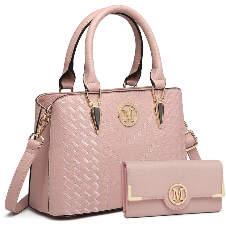Bolso de Mano Miss Lulu para Mujer – Elegante Set Mediano de Cuero PU Ideal para el Trabajo Diario